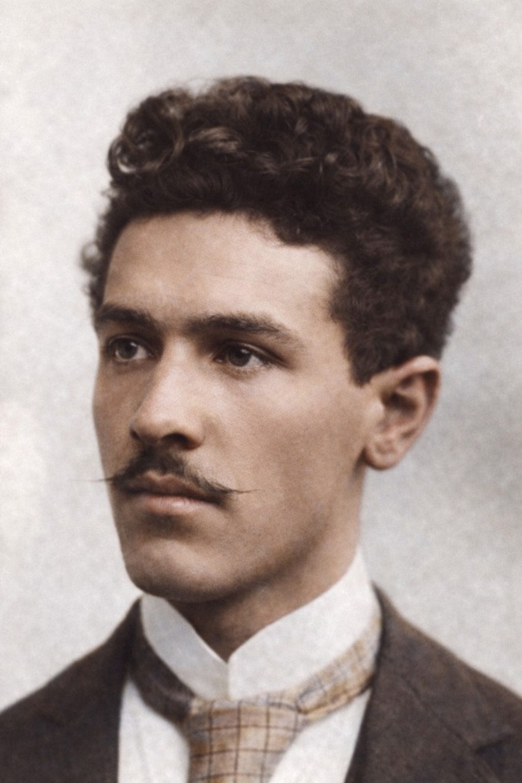 Albert Dupuis, colored picture with moustache